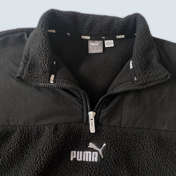 Puma Fleee Half-Zip Sweatshirt Sz M - Picture 2 of 7